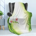 thumbnail image 4 of Spa Soft Flannel Fleece Throw Blanket, Orchid Flowers with Bamboo Branches in Vibrant Colors Practice Themes, Cozy Plush for Indoor and Outdoor Use, 60" x 80", White and Green, by Ambesonne, 4 of 5