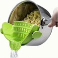 thumbnail image 1 of Silicone Pasta Strainer - Wide Mouth, Adjustable Clip-On Kitchen Gadget For Easy Noodle Draining & Vegetable/Fruit Filtering, 1 of 5