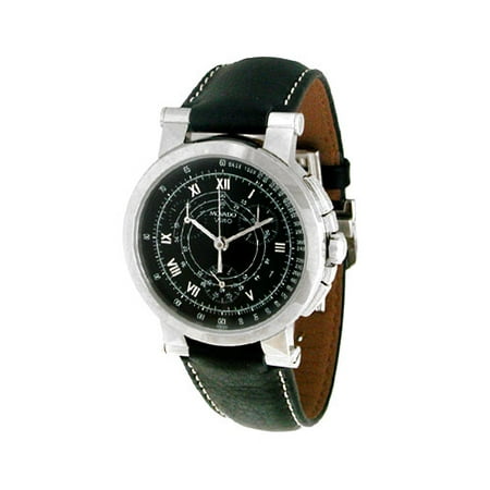 Movado Mens Black Leather Chronograph Vizio