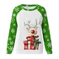 thumbnail image 5 of DailyTrove Womens Winter Christmas Reindeer Sweater - Long Sleeve Red Accent, Festive Casual Wear,Green,M, 5 of 6