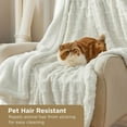 thumbnail image 3 of Fleece Throw Blanket - Fluffy Fuzzy Soft Warm Jacquard Coral Fleece Blanket For, 3 of 7