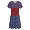 thumbnail image 4 of Japanese Style Boho Pattern Sundress Short Sleeve Dress Summer Women Clothes Dress for Women Dresses, 4 of 7