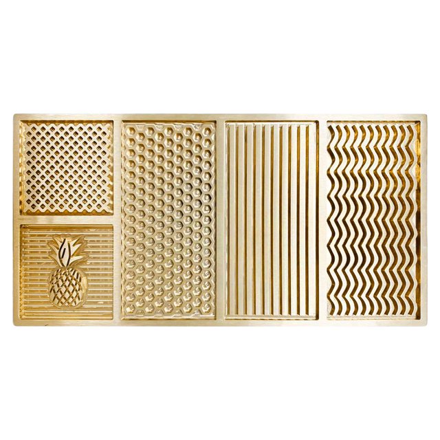 Patrón Piña Patrón Ondulado Patrón Panal A Cuadros Cobre Bandeja Hielo Whisky Molde para Cubitos Hielo (22*10 Cm)