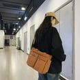 thumbnail image 4 of High Quality Zipper Ladies Tote Bags on Sale 2024 Canvas Shoulder Bags for Women Large Capacity Bolso Mujer (Brown), 4 of 7