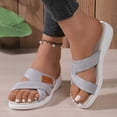 thumbnail image 6 of EliteGoogv Womens Fabric Flip Flops Outdoor Beach Slippers For Women Summer Casual Comfort Sandals Shoes Footwear Grey US:9.5, 6 of 8