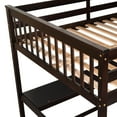 thumbnail image 4 of EUROCO Wood Full Size Loft Bed with Desk for Kids Teens, Espresso, 4 of 14