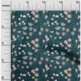 thumbnail image 2 of oneOone Polyester Spandex Teal Blue Fabric Leaves & Flower Craft Projects Decor Fabric Printed By The Yard 56 Inch Wide-8D, 2 of 6