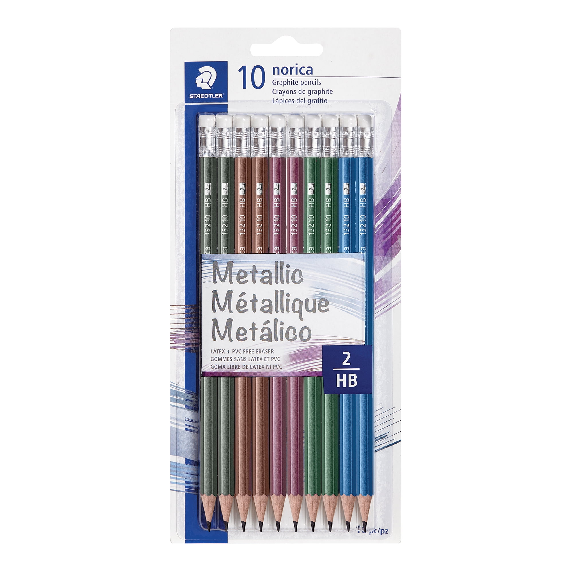 Staedtler Norica Graphite Pencils, Metallic Barrel, Pack of 10, pack of 10 metallics graphite pencils