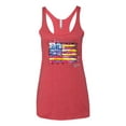 thumbnail image 2 of Wild Bobby, Colorful Neon Flag, Streetwear, Women Tri-Blend Racerback Tank Top, Vintage Red, X-Large, 2 of 3