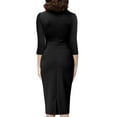 thumbnail image 3 of GRACEART Vintage Women's Retro Ruched Dress Clergy Women Pencil Dress With Stand Collar, 3 of 6