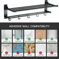 thumbnail image 6 of SUSUZI  24 Inch Towel Rack with Towel Bar Foldable Towel Holder   Shelf with Movable Hooks Rustproof Aluminum Towel Storage Wall Mount for Bathroom Lavatory Black, 6 of 11