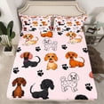 thumbnail image 2 of Castle Fairy Cartoon Dachshund Twin Sheet Sets for Preppy Kids,Kawaii Dog Bedding, 2 of 7