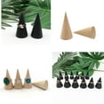 thumbnail image 3 of US 10-20 Pc Wood Cone Ring Holder Durable Finger Jewelry Display Stand DIY Craft, 3 of 5