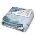 thumbnail image 2 of DouZhe Ultra-Soft Micro Fleece Lightweight Flannel Bed Blanket, Moon Star Fishing Boy Print Cozy Warm Throw Blankets, 80"x60", 2 of 7