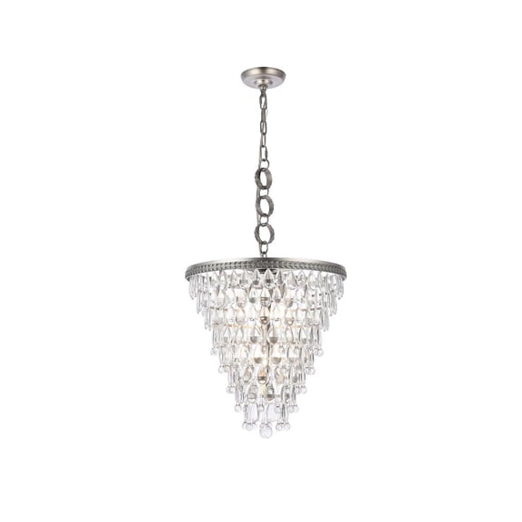 Elegant Lighting Nordic 18" 5 Light Royal Crystal Pendant Lamp