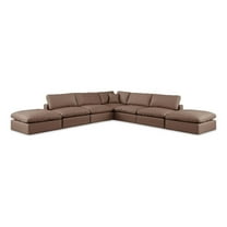 Meridian Furniture Comfy Brown Vegan Leather 7-Pc. Modular Sectional