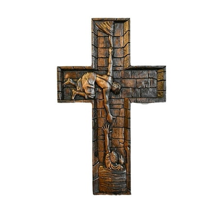 

Anvirtue Cross Wall hanging Wood Jesus Savior Home Rescue Christian Cross Pendant