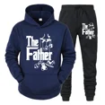 thumbnail image 3 of Conjunto de 2 piezas con capucha y pantalones divertidos para papá primerizo, ropa deportiva clásica, sudadera holgada de otoño, traje gráfico, 3 of 5