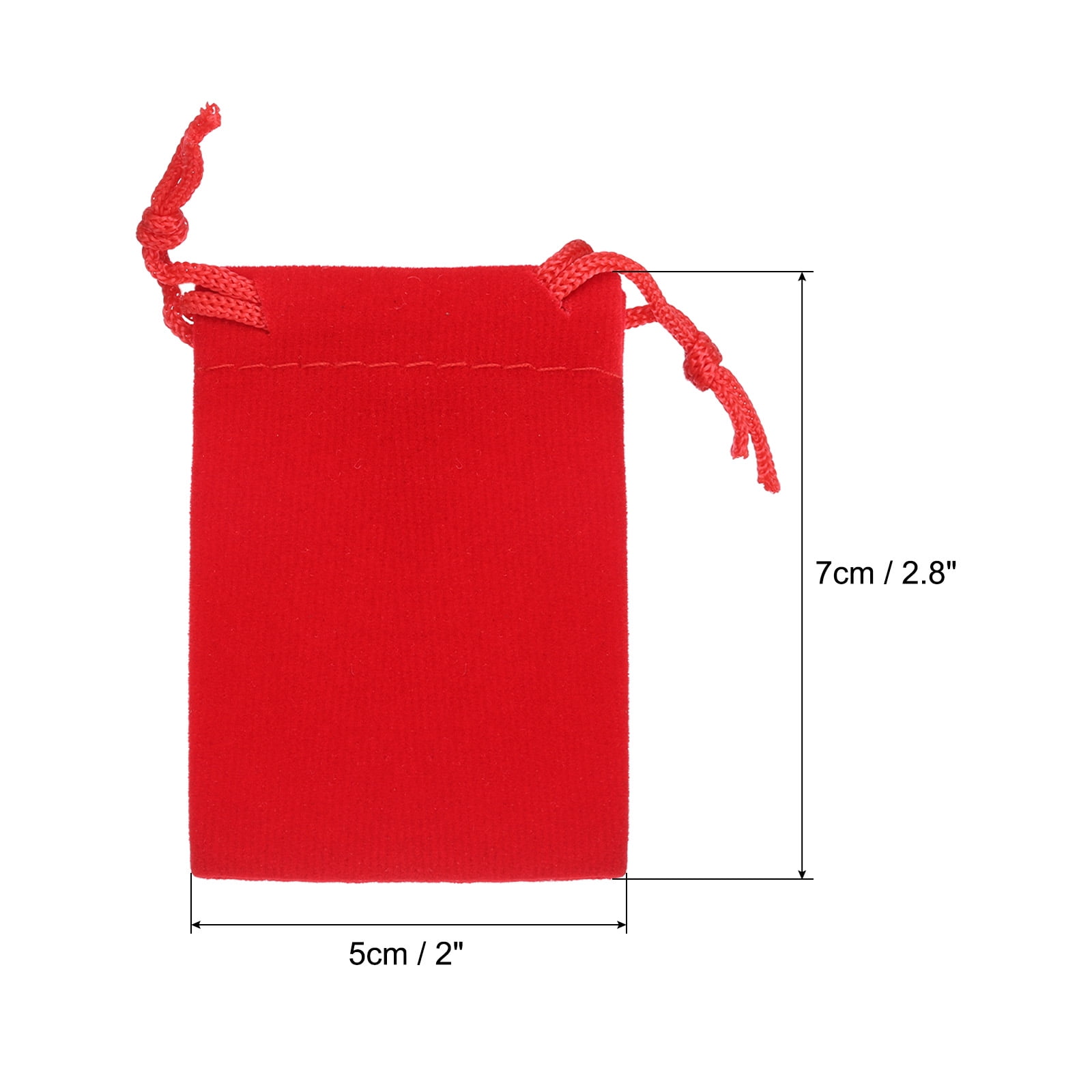 Unique Bargains Velvet Gift Bags Jewelry Drawstring Pouches for Wedding Favor 2"x2.8" Red