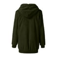 thumbnail image 5 of RQYYD Zipper Winter Coats for Women,Casual Plus Size Fleece Hooded Jacket Loose Soft Outdoor Sherpa Lined Thick Coat Outwear with Pocket (Army Green,M), 5 of 6
