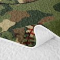 thumbnail image 5 of Manfei Cartoon Baseball Twin Quilt Set, Sport Camouflage Twin Coverlet Set, Olive Green Khaki Brown, Black Reversible 2pcs, 1 Bedspread and 1 Pillowcase, 5 of 7