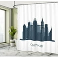 thumbnail image 5 of Ambesonne Cincinnati Shower Curtain, Silhouette of Structures, 69"Wx70"L, Violet Blue Slate Blue, 5 of 5