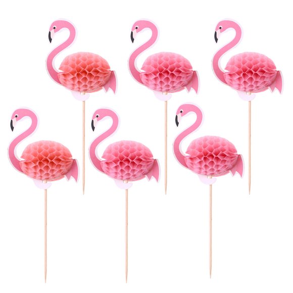DEEPCRAFF 50pcs Luau Cake Decoration Bamboo Cupcake Toppers for Summer Party