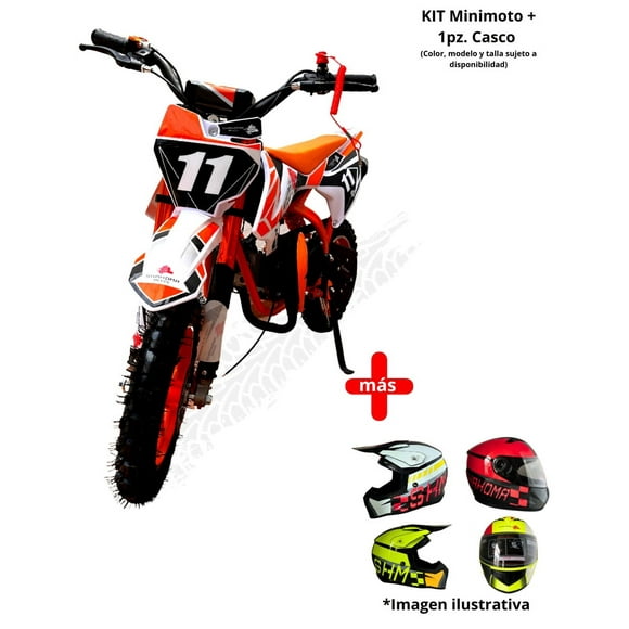 Motocicleta Infantil SHAHOMA NTS01 SE Premium 49cc Naranja + Casco Infantil SHAHOMA