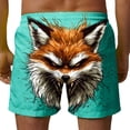 thumbnail image 4 of Purcolt Mens Summer Swim Trunks Cute Cartoon Animal Print Drawstring Waist Beach Shorts Casual Shorts, 4 of 6