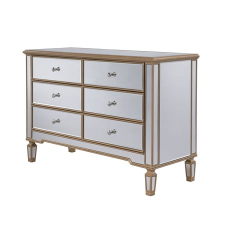 6 Drawer Dresser 48 In X 18 In X 32 In In Gold Paint Walmart Com