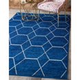 thumbnail image 2 of Unique Loom 3140882 5 x 8 ft. Geometric Trellis Frieze Rectangular Rug, Navy Blue, 2 of 2