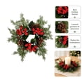thumbnail image 4 of Aurorax Christmas Candle Ring Wreath,Christmas Candle Holders with Pines Branches Red Berries Rustic 14" Christmas Decorations Indoor for Table Centerpiece, 4 of 7