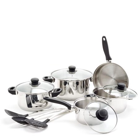 

Stainless Steel Cookware Set & Kitchen Tools - 12 Piece