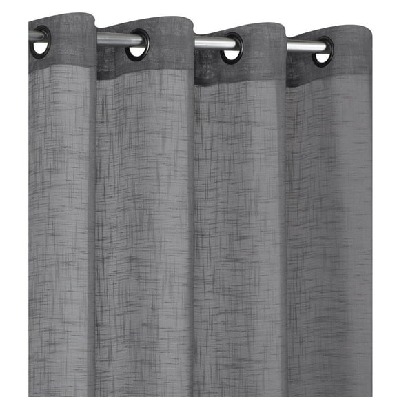 Kate Aurora 2 Pack Semi Sheer Grommet Top Window Curtains - 52 in. W x 84 in. L, Gray