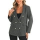 thumbnail image 1 of Blazer de Tweed para mujer, chaqueta de cuadros con botones, color negro, talla L, 1 of 1