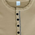 thumbnail image 4 of YLSDY Fashion Men's Casual Henley Shirts Classic Button Cotton Short Sleeve T-Shirt Summer Basic Solid Lightweight Tees Tops Khaki XXL, 4 of 7