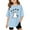 Light Blue, variant on LUOGENLI Girls' Graphic T Shirt Casual Loose Fit Short Sleeve Tee with Cat and Letter Print Comfortable Top for Toddler and Youth Grey Size 9-10 Years