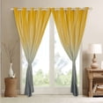 thumbnail image 4 of YST Abstract Ombre Window Curtains Dark Grey And Yellow Curtains & Drapes 42"Wx90"L Gradient Geometric Blackout Curtains Modern Silver Striped Wavy Line Window Treatments 2 Panels, 4 of 6