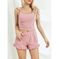 thumbnail image 4 of Mialoley Femmes 2 Pièce Ensemble de Pyjama Ensemble Cami Sans Manches Shorts Décontractés Ensembles de Vêtements de Nuit, 4 of 9
