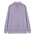 thumbnail image 5 of Boys Quarter Zip Pullover, Hoodless Sporty Sweatshirt with Ribbed Cuffs, Solid Color Long Sleeve Top for Kids, Youth Athletic Casual Wear Purple 150, 5 of 6