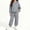 Gray, variant on FSYBOA Girls Outfit Set Size 6, Casual Zipper 2 Piece Fleece-lined Hoodies and Sweatpants Light Blue