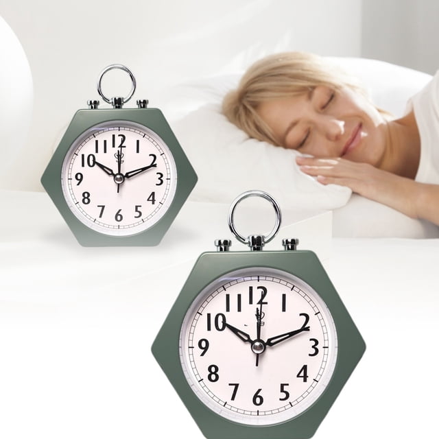 KER Button Light Alarm Clock For Children's Bedroom Bedside Style 10cm Small Silent Alarm Clock