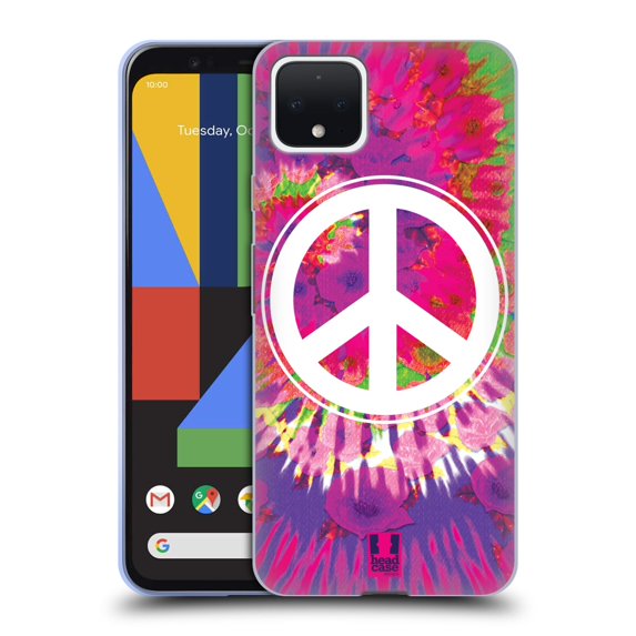 Head Case Designs Tie Dye Mix Peace Sign Soft Gel Case Compatible with Google Pixel 4