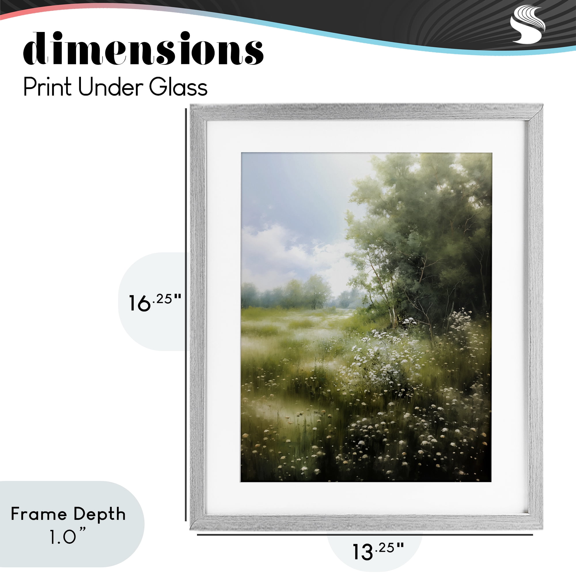 Stupell Industries Greener Pastures Landscape Gray Framed Print Under Glass, design by Heidi Kuntz