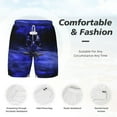 thumbnail image 5 of Sigee Steel Skull Print Mens Swim Trunks with Compression Liner Quick Dry Swim Stretch Beach Shorts with Pockets,S-3XL, 5 of 7