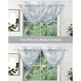 thumbnail image 5 of Blue Sea Turtle Waterfall Valances for Windows, Coastal Coral Summer Beach Nautical Kitchen Sheer Valance Curtains, Rod Pocket Elegant Swag Valances for Living Room Bedroom, 47.2"x38.5", 1 Panel, 5 of 8