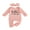 Pink, variant on Spewahor Infant Baby Girl Fall Romper Letter Print Ribbed Long Sleeves Round Neck Full Length Jumpsuit with Headband