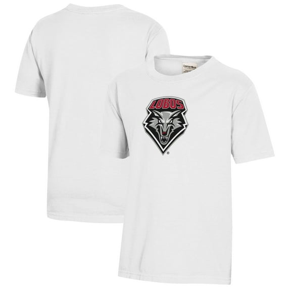 Youth  White New Mexico Lobos Logo Comfort Wash T-Shirt