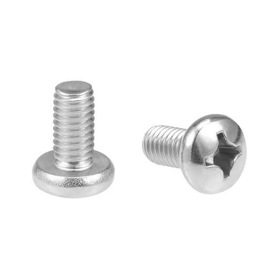 Unique Bargains M6x12mm Machine Screws Phillips Cross Pan Head Screw Bolts 15Pcs