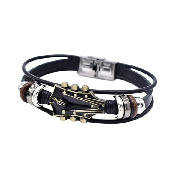 Handmade Bracelet Leather Bracelet Fashion Wrist Accessory Multilayer Daily Wear Bracelet Leather Texture for Man